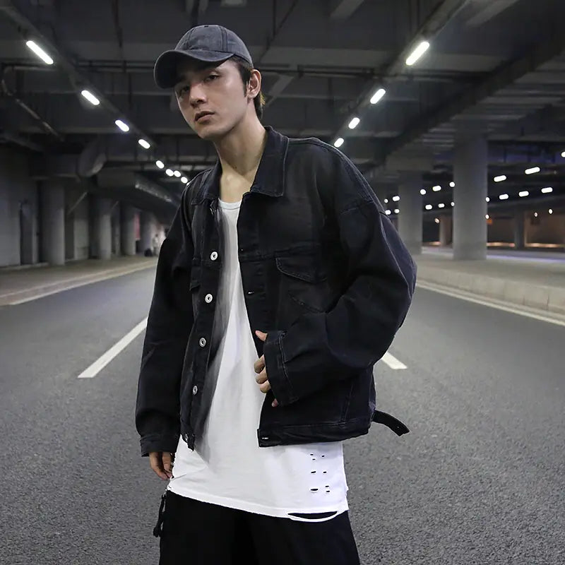 Kanye High Street Washed Distressed Denim Jacket