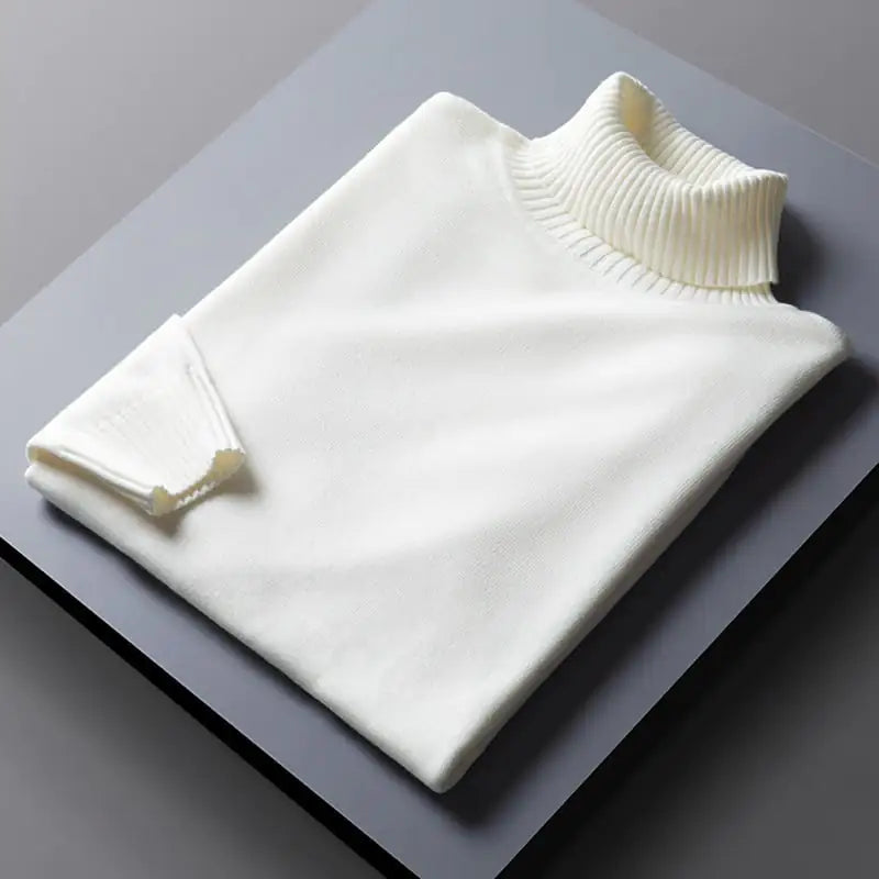 Men's Warm High Collar Sweater with Two Lapels