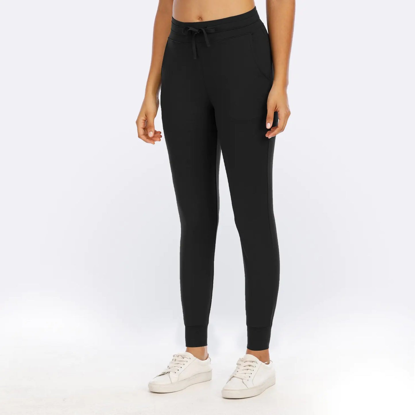 High Waist Nylon Trousers with Pockets
