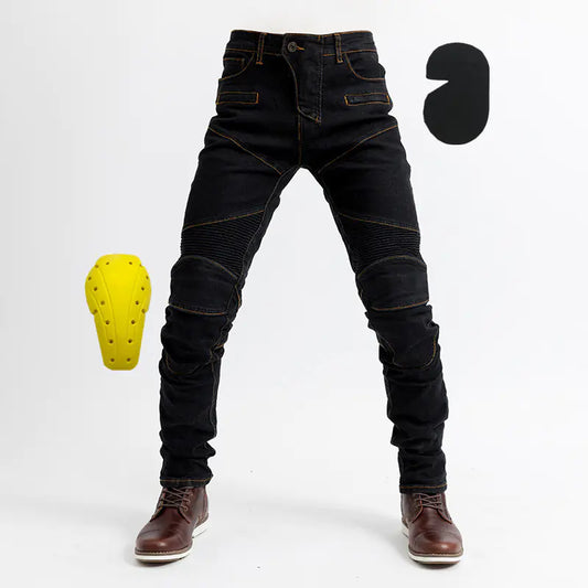 Denim Cycling Pants with Protective Gear