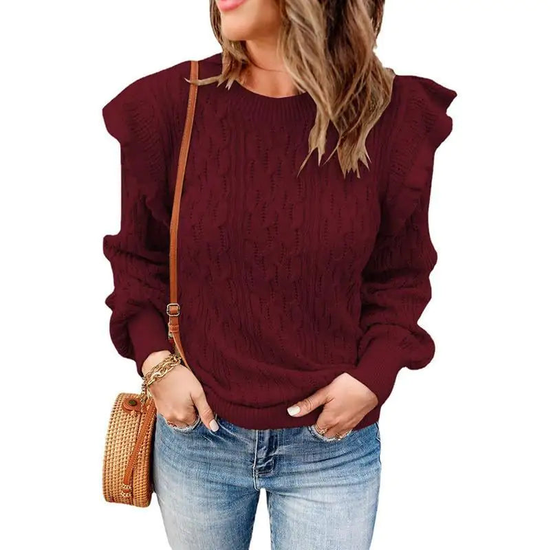 "New Style Thickened Solid Color Loose Women's Sweater"