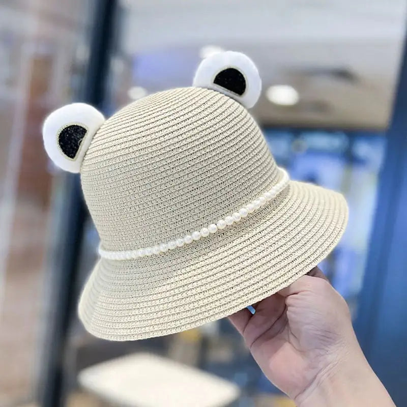 Cute Little Bear Ears Fisherman Straw Hat