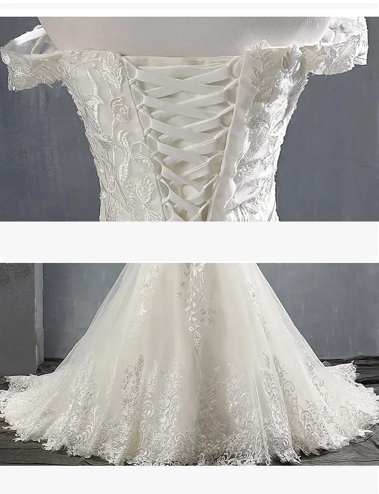 2020 New Mermaid Lace Wedding Dress with Train