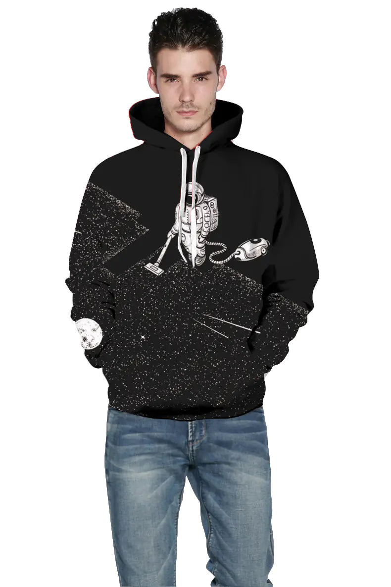 Astronaut Digital Print Hoodie for Couples (Casual Style)