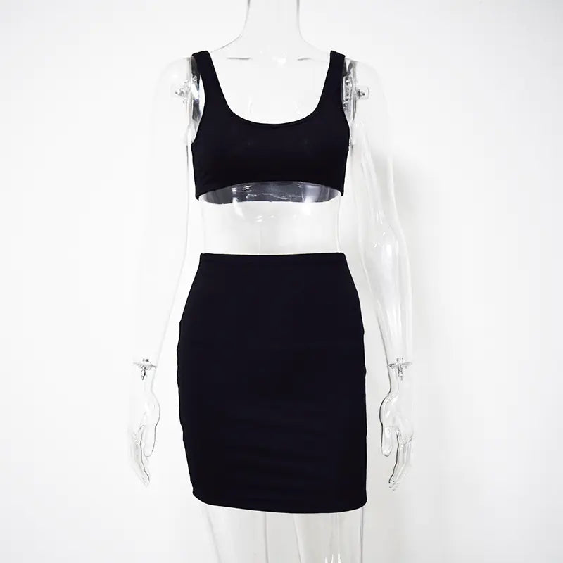Summer Cotton Dress and Skirt Set for Women