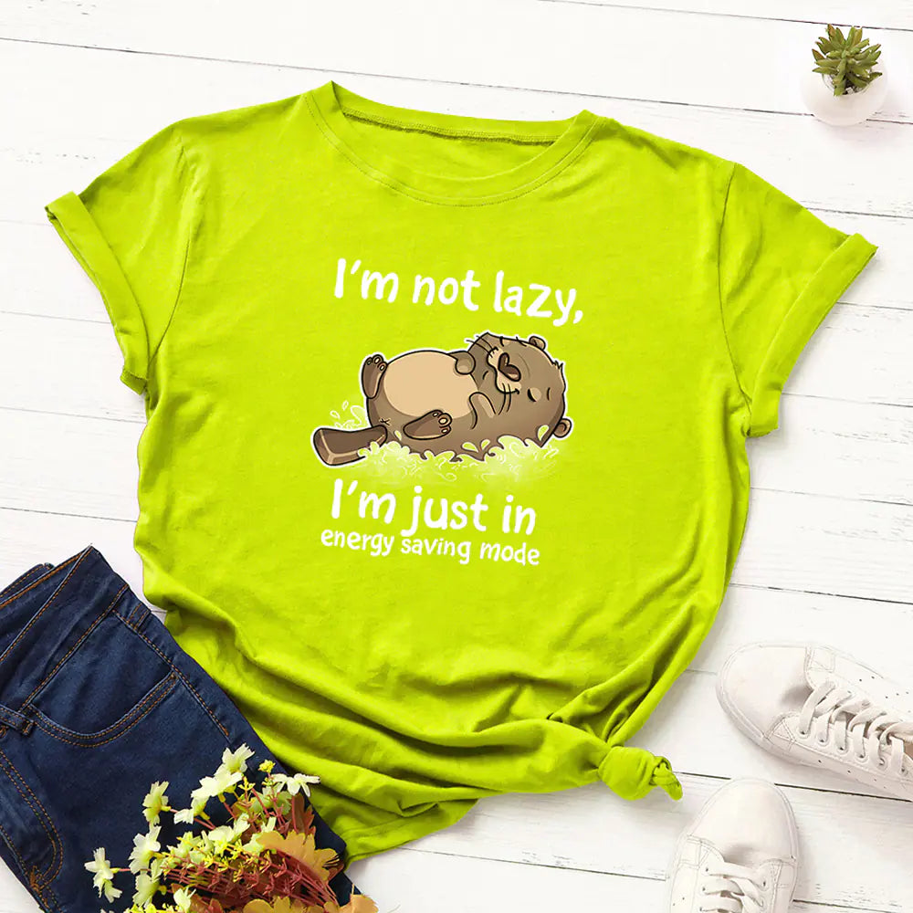Summer Loose Fit Cat Print Short Sleeve T-Shirt