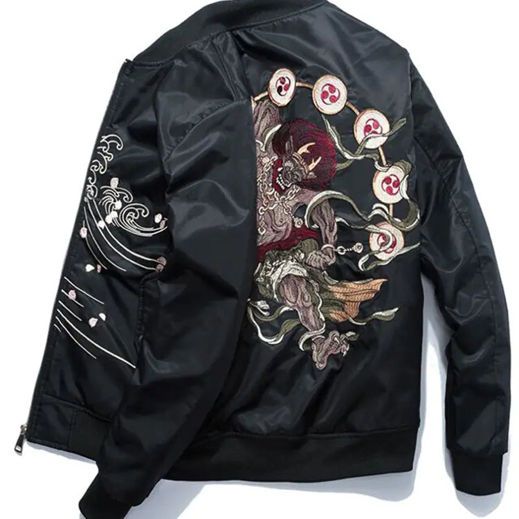 Japanese Style Embroidered MA-1 Jacket for Couples