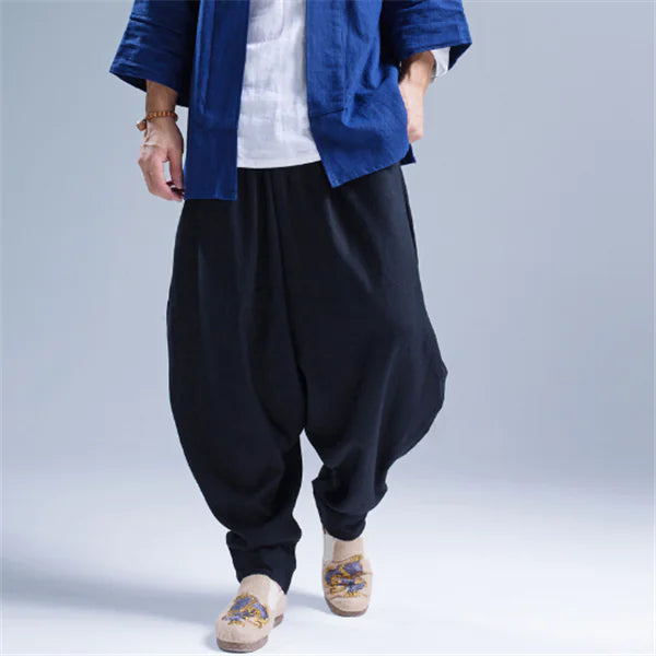 Casual Arc Pants with Ethnic Lantern Style