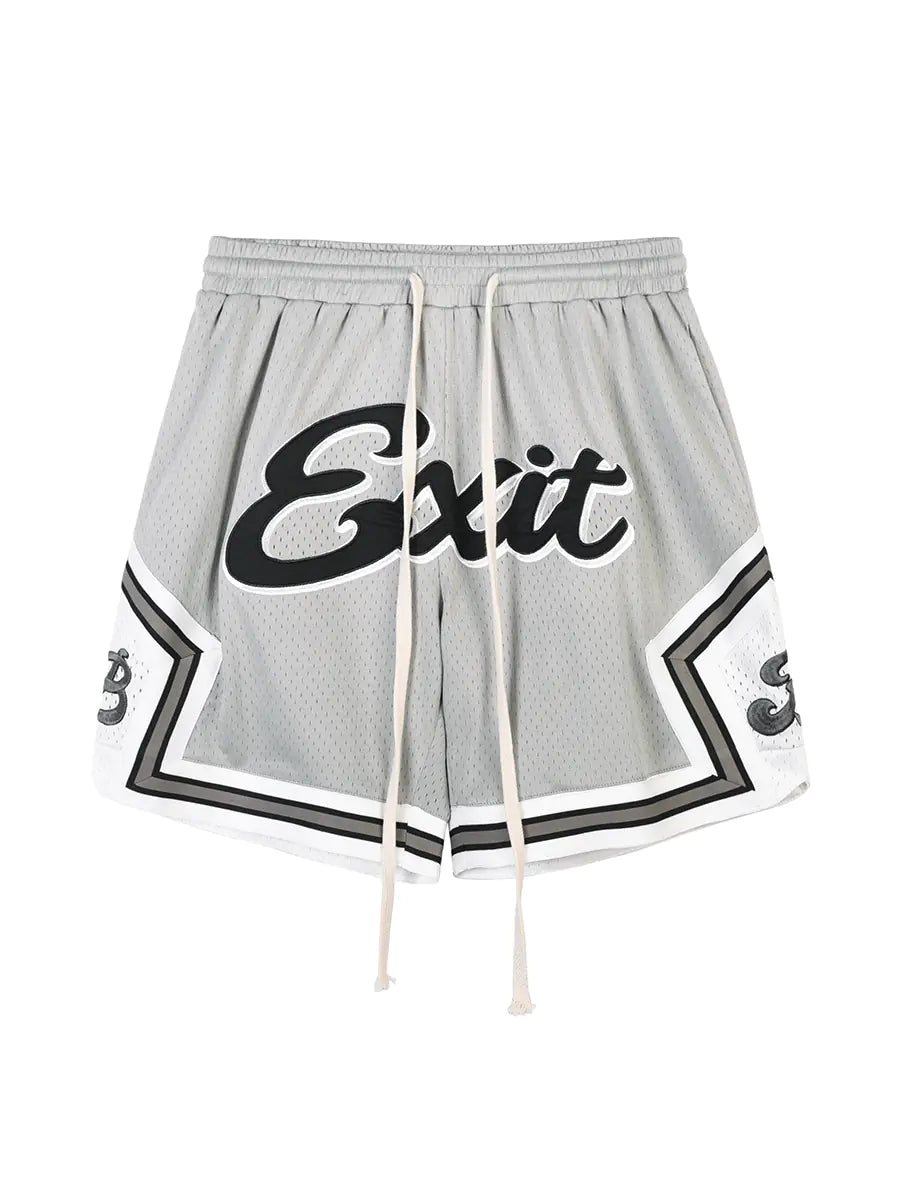 Embroidered Mesh Basketball Shorts for Heavy Industry