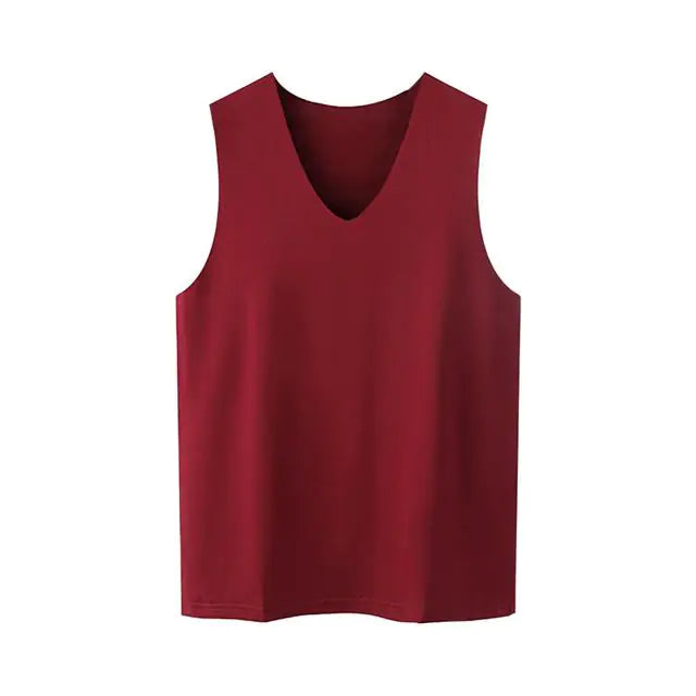 Men's V-Neck Quick-Dry Ice Silk Sleeveless T-Shirt