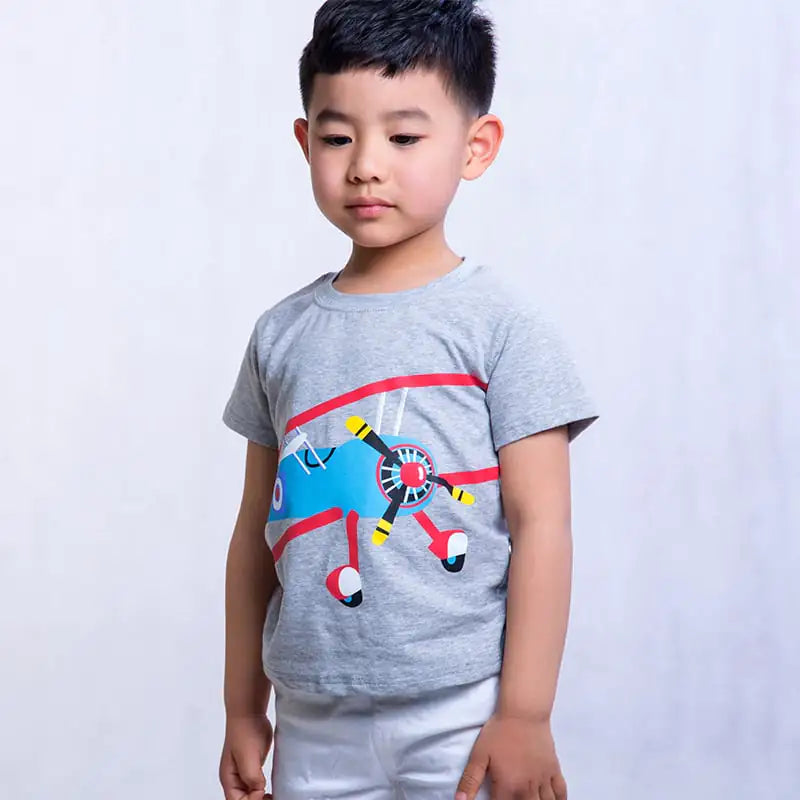 Trendy Cartoon Printed Short-Sleeved T-Shirt for Kids