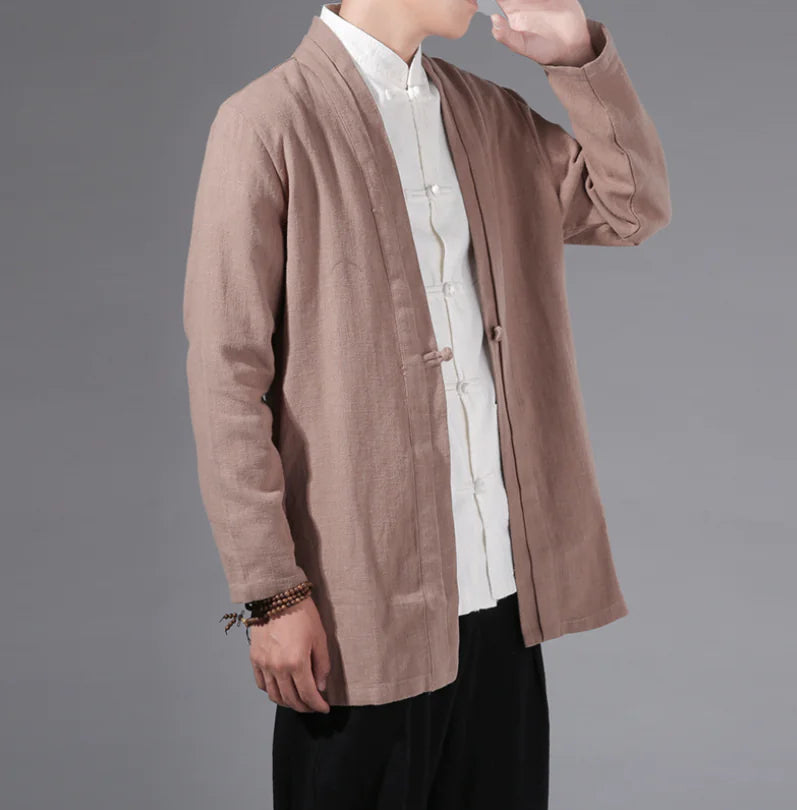 2019 Men’s Linen Autumn Vintage Chinese Style Cardigan