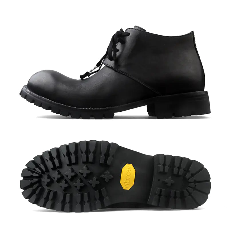 Men's Handmade Retro Genuine Leather Short Work Boots