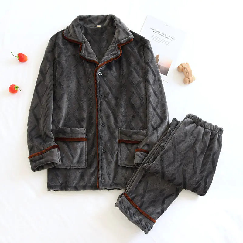 Couple Flannel Pajamas for Autumn and Winter