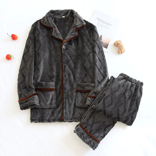 Couple Flannel Pajamas for Autumn and Winter