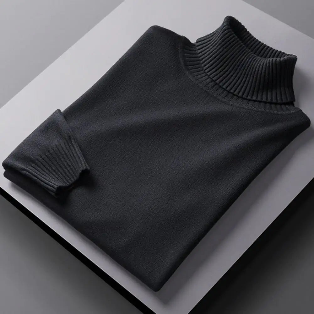Men's Warm High Collar Sweater with Two Lapels