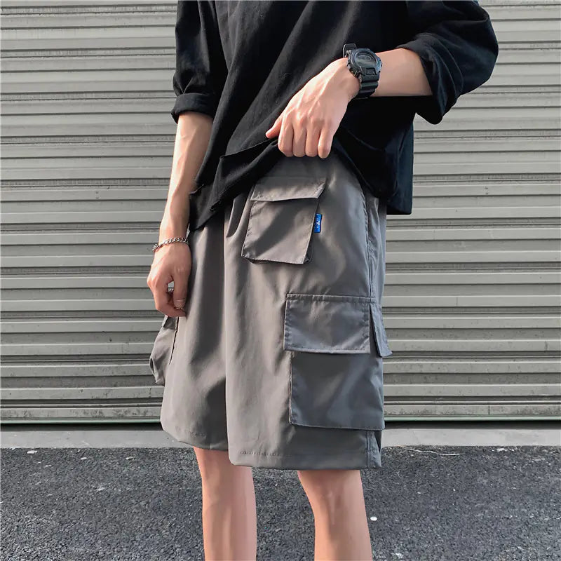 Men's Multi-Pocket Cargo Shorts - Straight Loose Fit