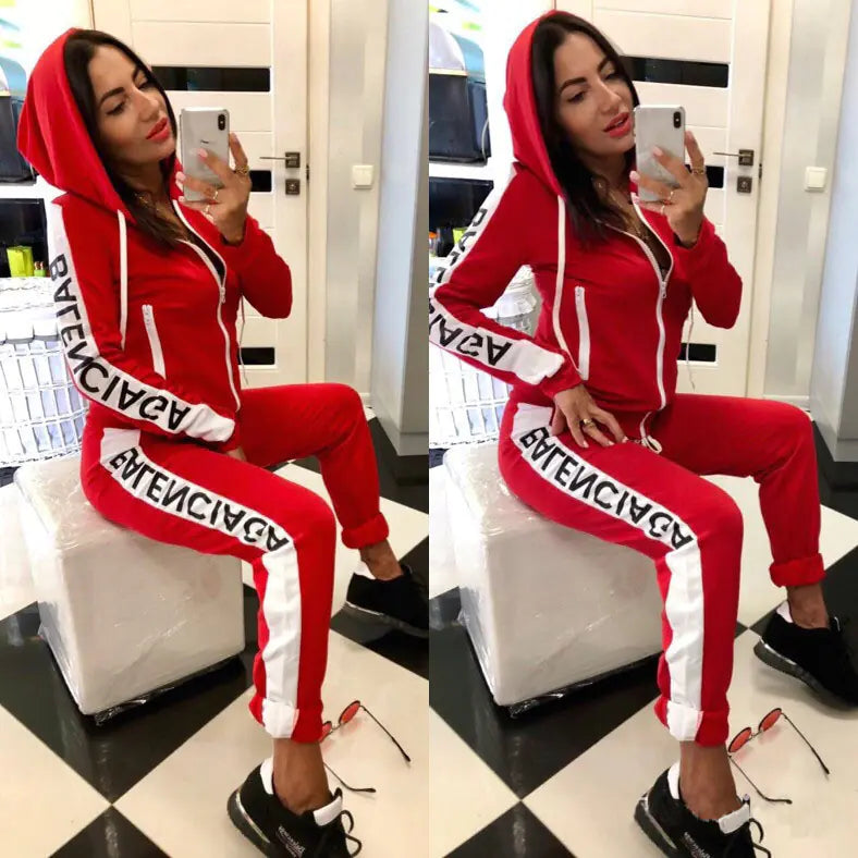 2019 Women's Fashion Hoodie Sports Set for Cross-Border