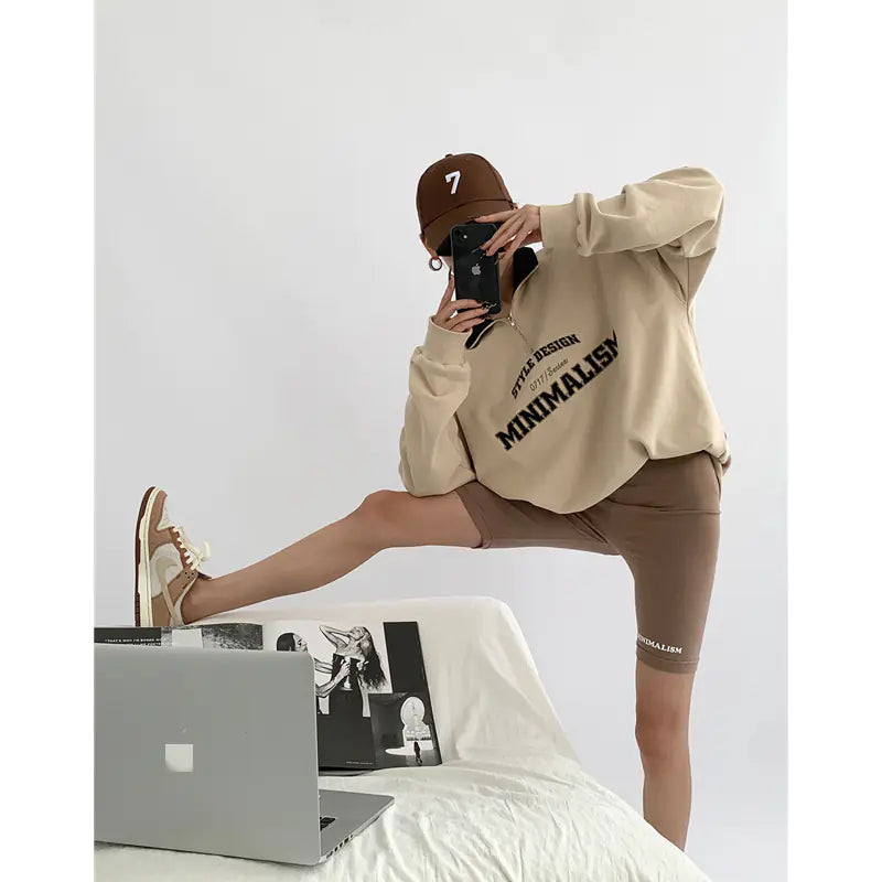 Women's Thin Loose Fit POLO Collar Sweater