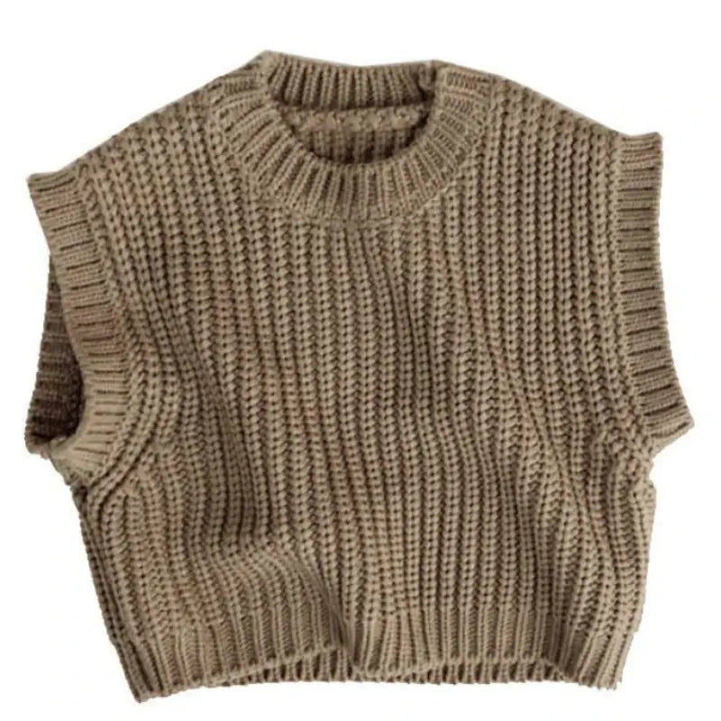 Thick Stripe Wool Vest Pullover Sweater for Kids