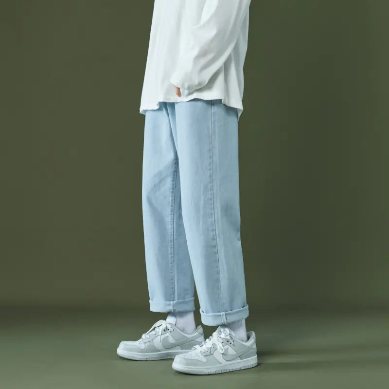 Men's Loose Straight Cropped Jeans