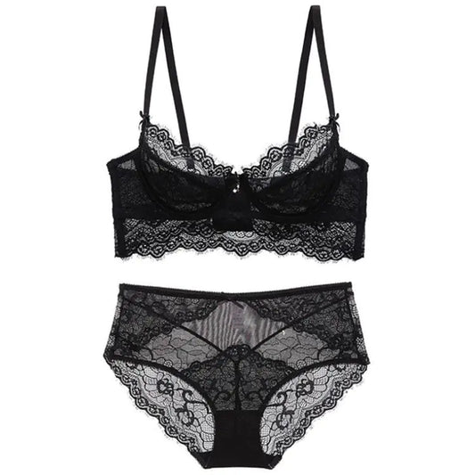 Lace Women's Underwear Set - Plus Size with Support