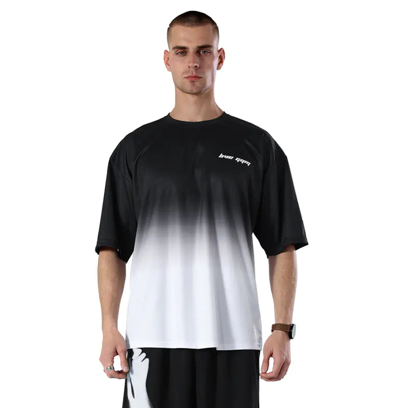 Summer Men's Plus Size Quick-Dry Ice Silk Sports T-Shirt