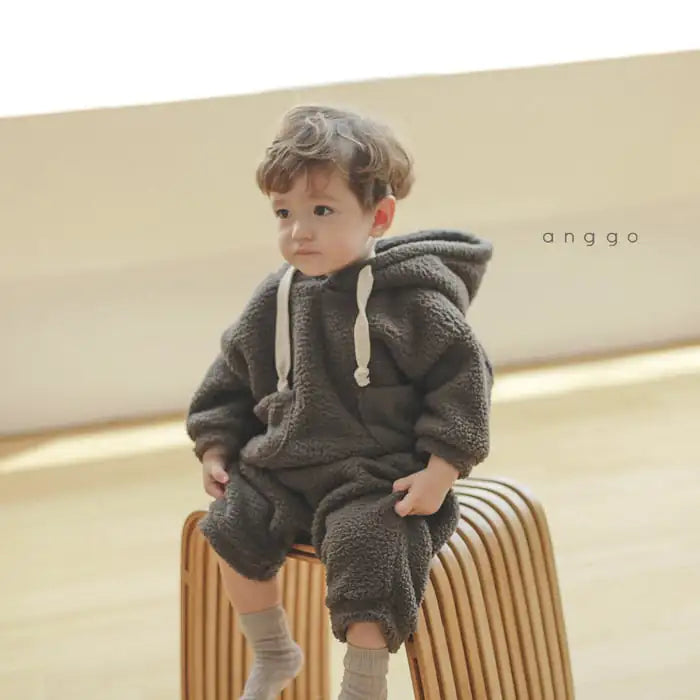 Children's Thick Hooded Plush Sweater and Pants Set