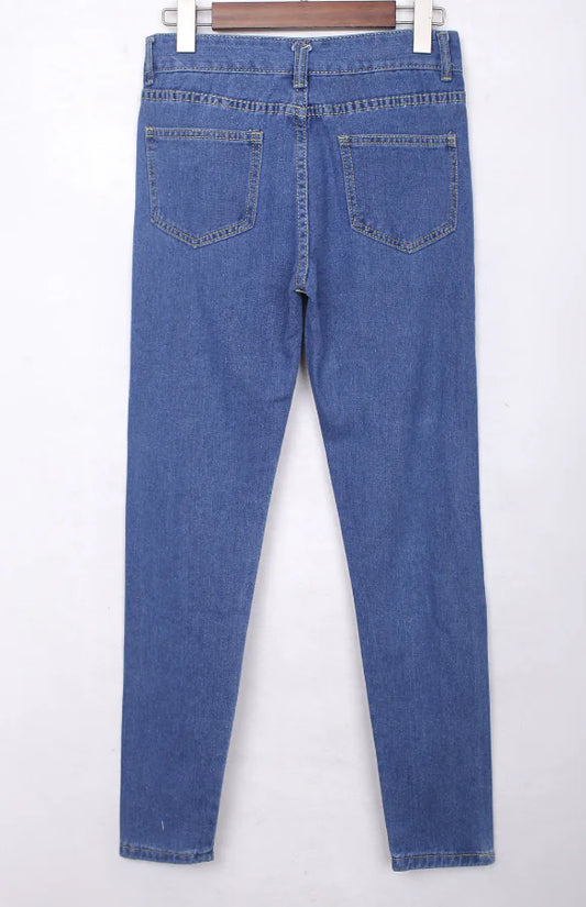 Ripped Straight Leg Loose Fit Denim Jeans