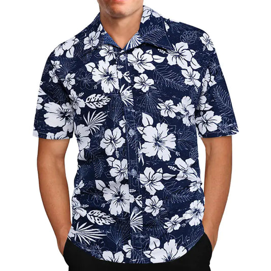 Men's Retro Hawaiian Flower Casual Short-Sleeved Shirt