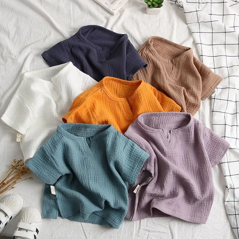 Fashionable Short-Sleeved Blouse for Babies