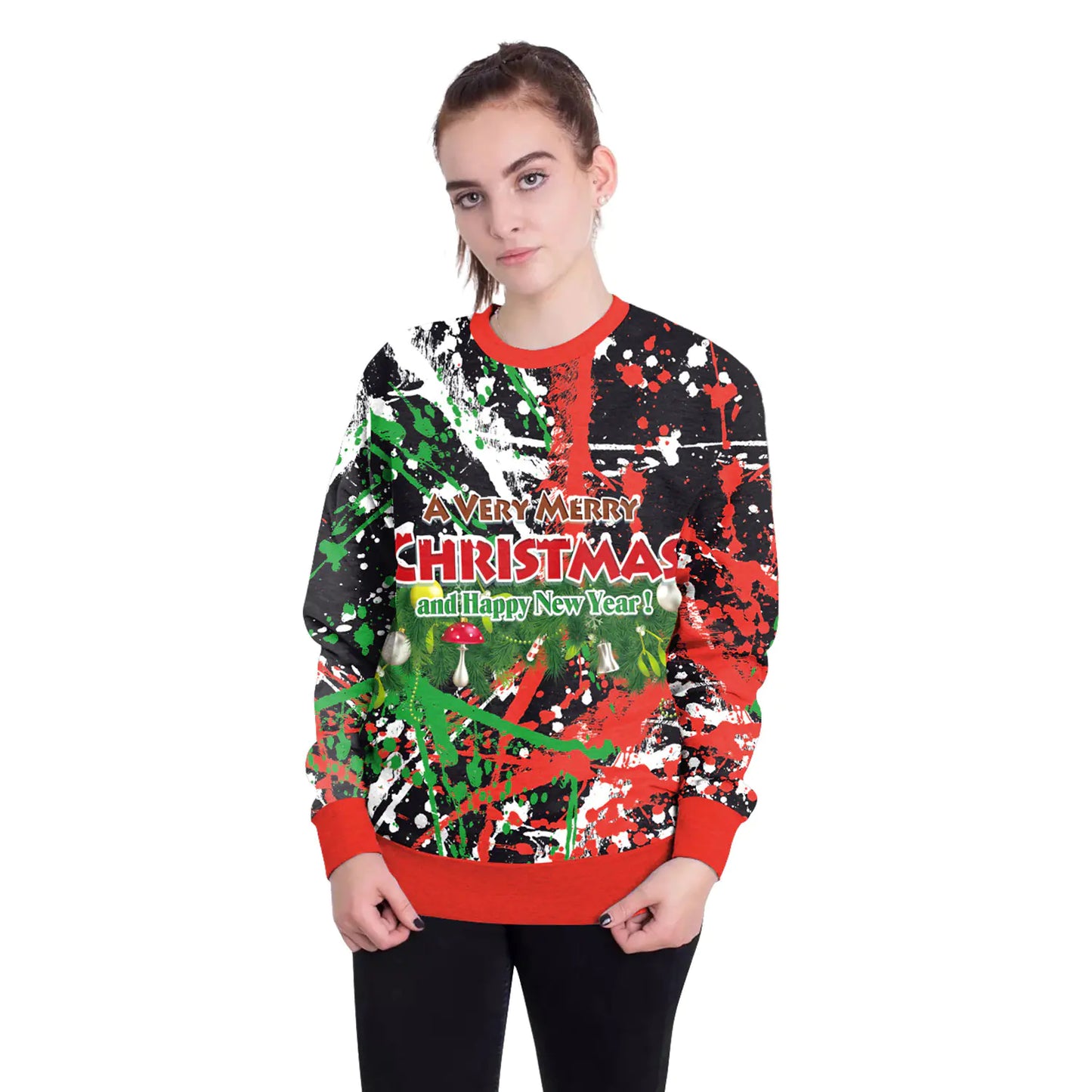 3D Digital Printed Women's Christmas Pullover Sweatshirt