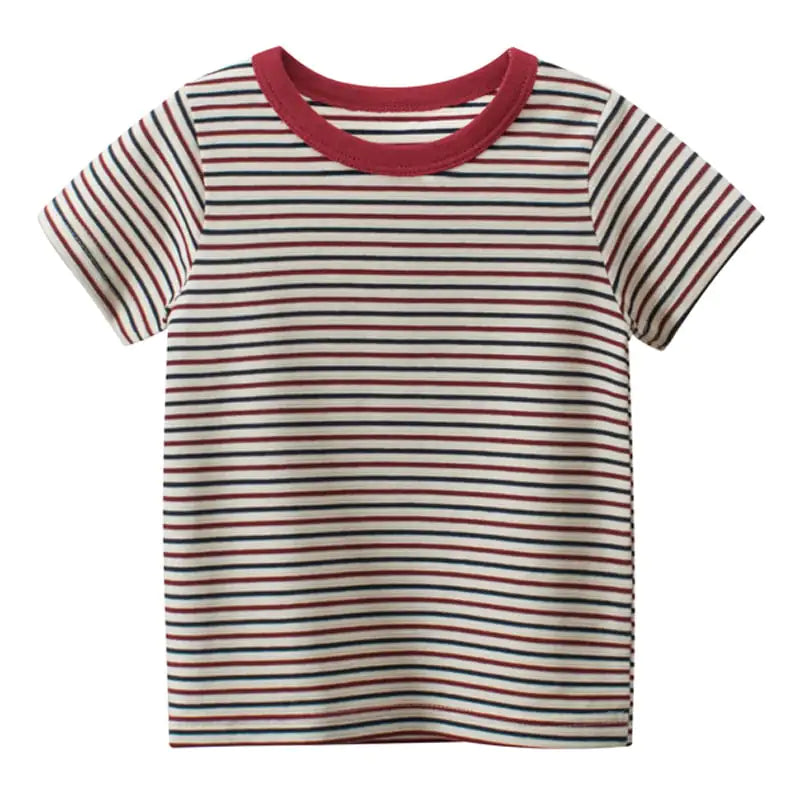 Striped Short Sleeve Round Neck T-Shirt