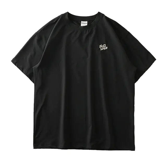 Men's Quick Dry Ice Silk T-Shirt with Alphabet Embroidery