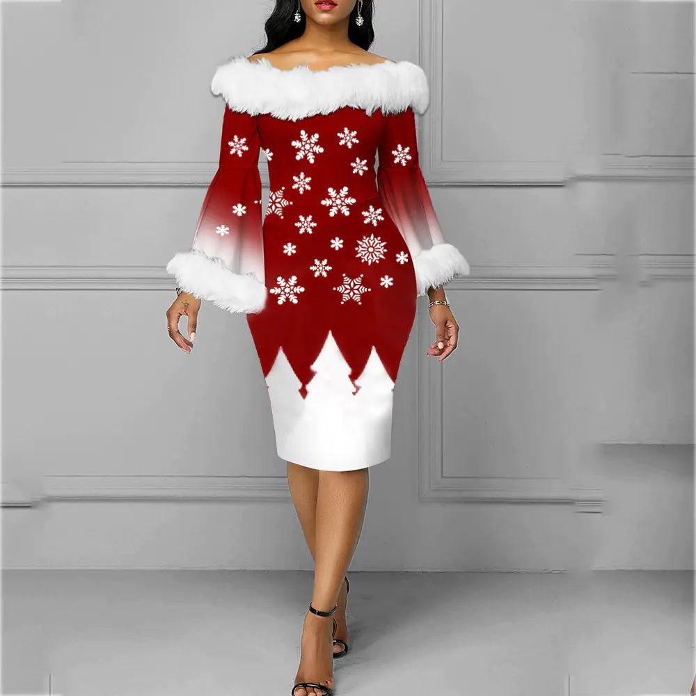 Christmas Women's Long Sleeve Fashion Dress