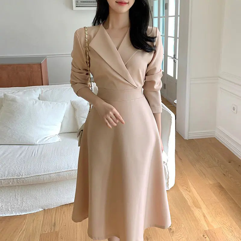 Vintage Slimming Skirt with Lapel Tie Waist