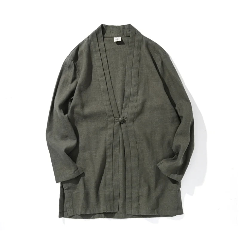 2019 Men’s Linen Autumn Vintage Chinese Style Cardigan