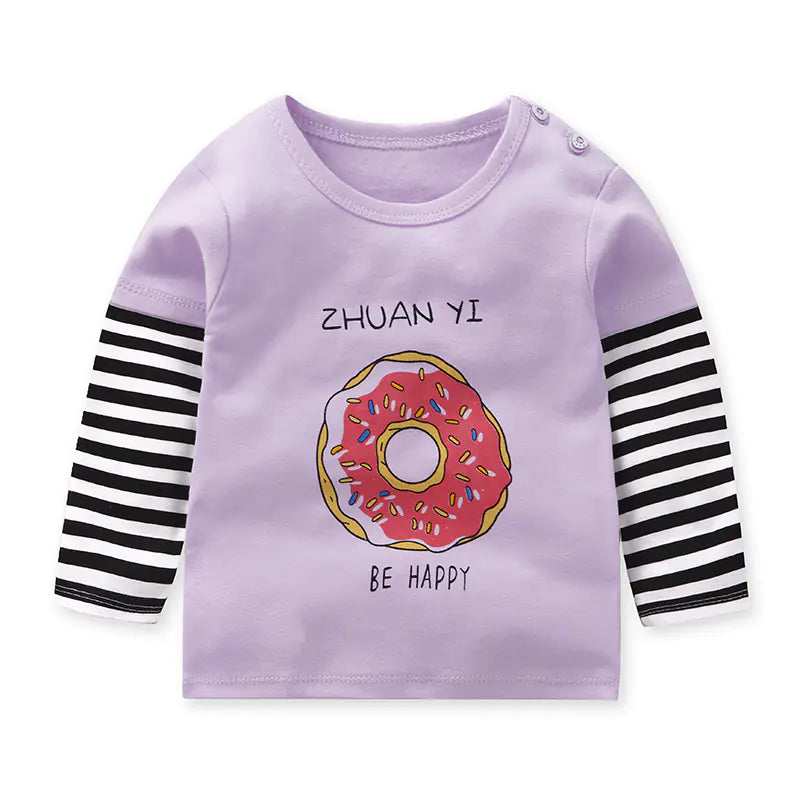 Children's Cotton Round Neck Raglan Sleeve Shirt