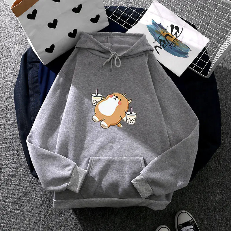 Casual Loose Round Neck Printed Sweater for All