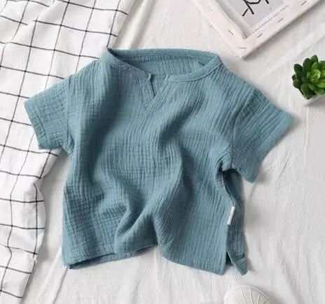 Fashionable Short-Sleeved Blouse for Babies