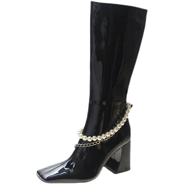 High-Tube Thick-Heeled Winter Boots for Kids