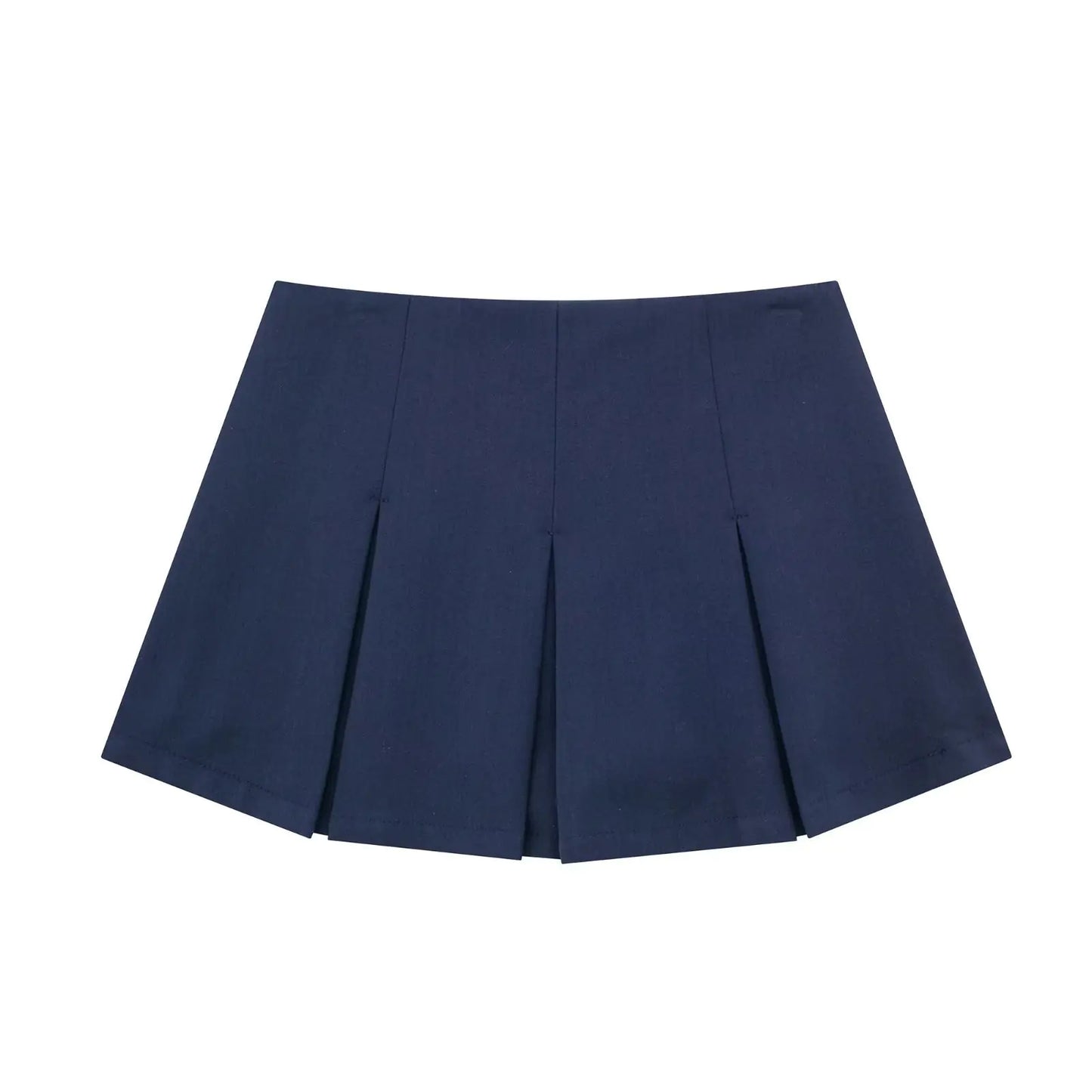 High Waist Wide Pleated Solid Color Skirt for Women