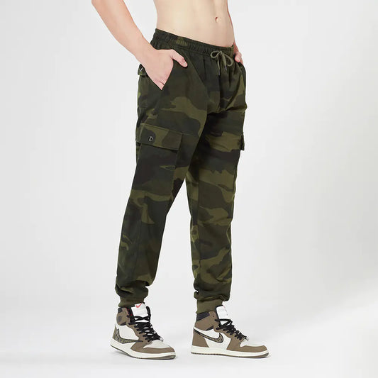Men's Loose Camouflage Drawstring Multi-Pocket Pants
