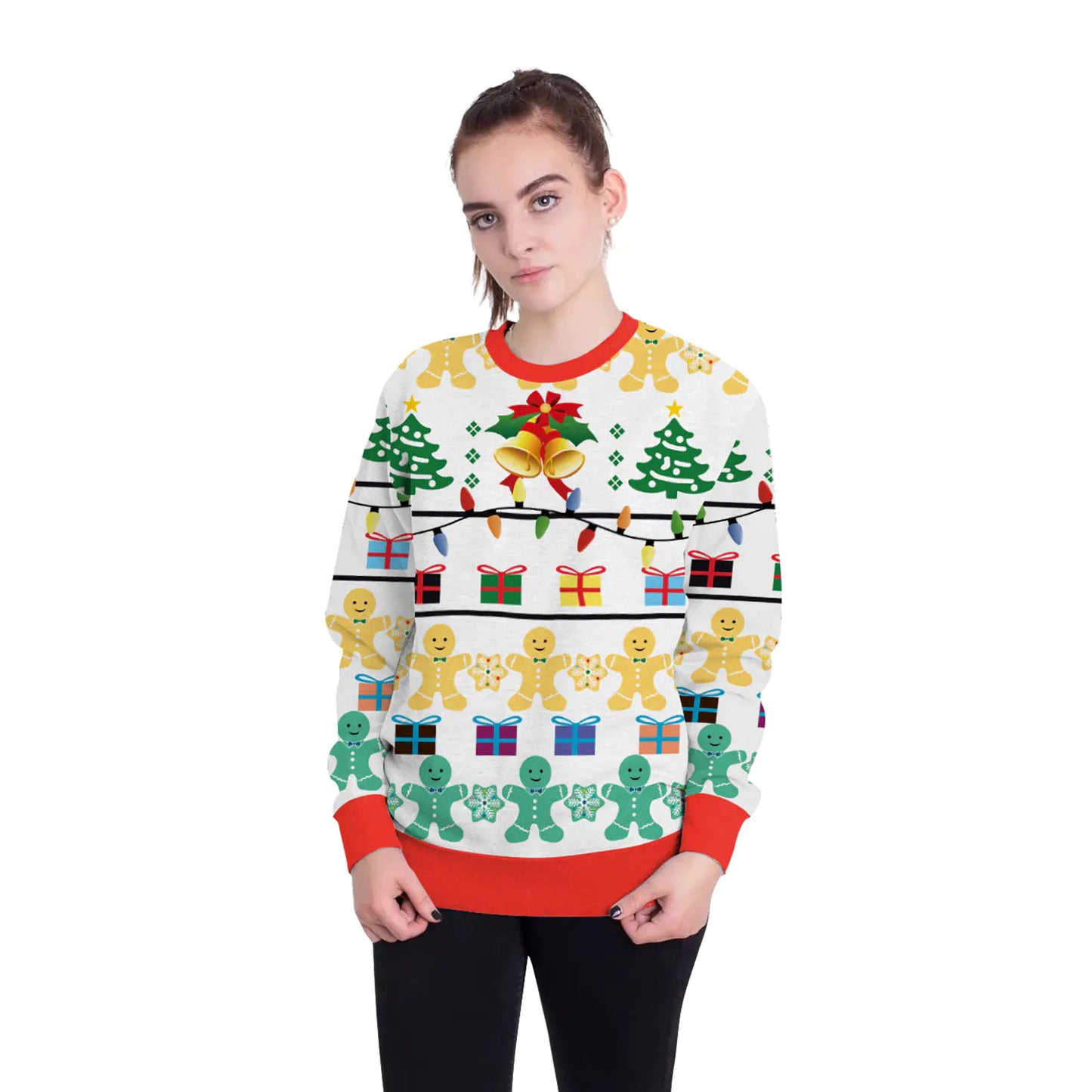 3D Digital Printed Women's Christmas Pullover Sweatshirt