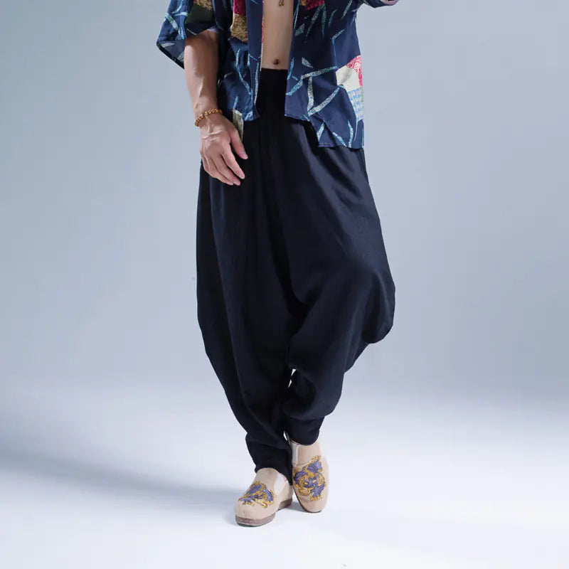 Casual Arc Pants with Ethnic Lantern Style