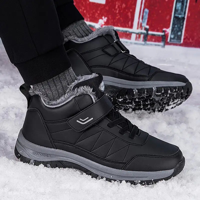 Men's Fleece-lined High-top Warm Hiking Shoes