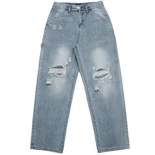 Men's Ripped Casual Straight Leg Loose Jeans