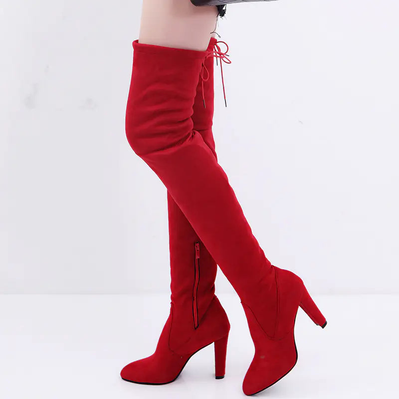 2020 Fashion Pointed Toe High Heel Over Knee Boots