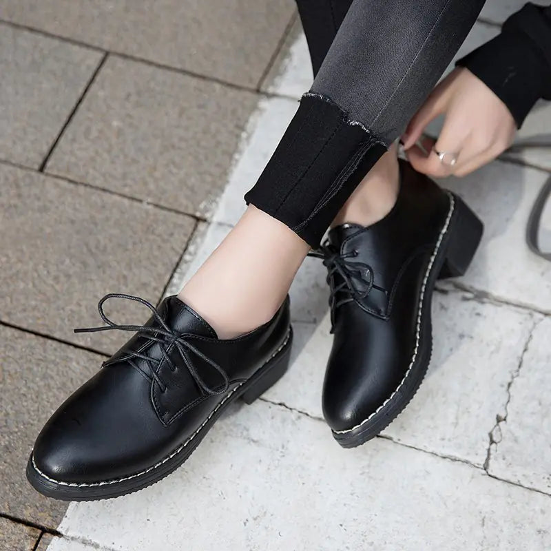 Women's New British Style Oxford Lace-up Flat Shoes