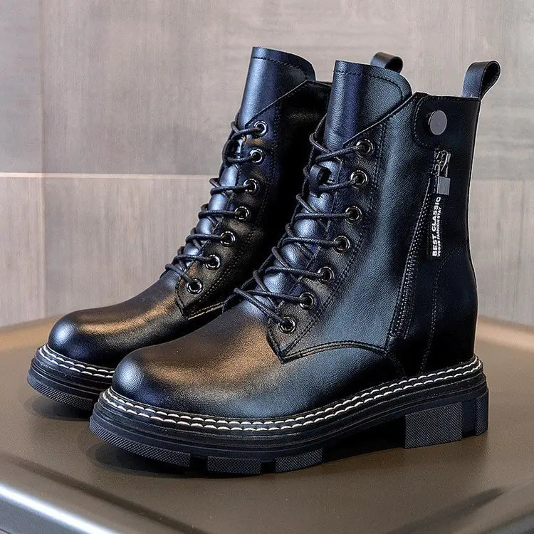 Cashmere Lined British Style Short Martin Boots